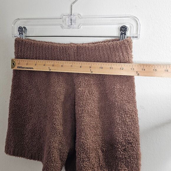 Salty Chic Brown High Waist Fuzzy Terry Cloth Stretch Short Shorts Small - Picture 5 of 6